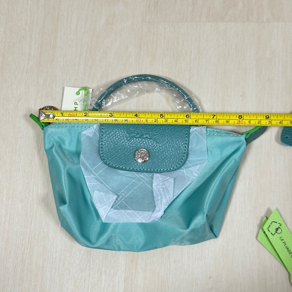 * NWT Longchamp le pliage Lake Sea Green Turquoise Mini Micro Crossbody Hand Bag - Picture 8 of 10